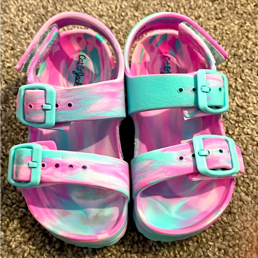Cat&Jack girls crazy cute sandals pink and blue size 6 brand new never worn